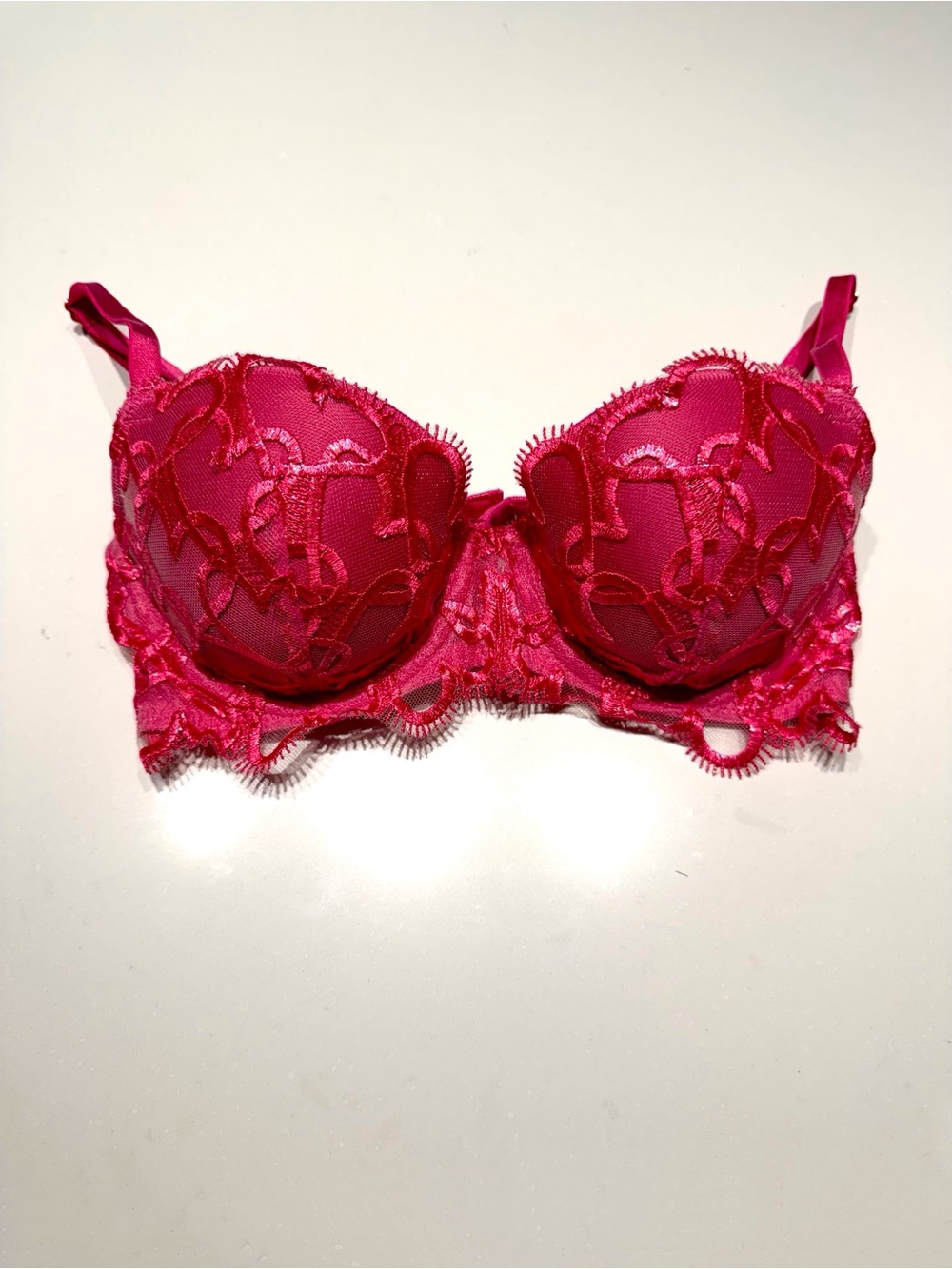 Victoria's Secret Hot Pink Lace Underwire Bra